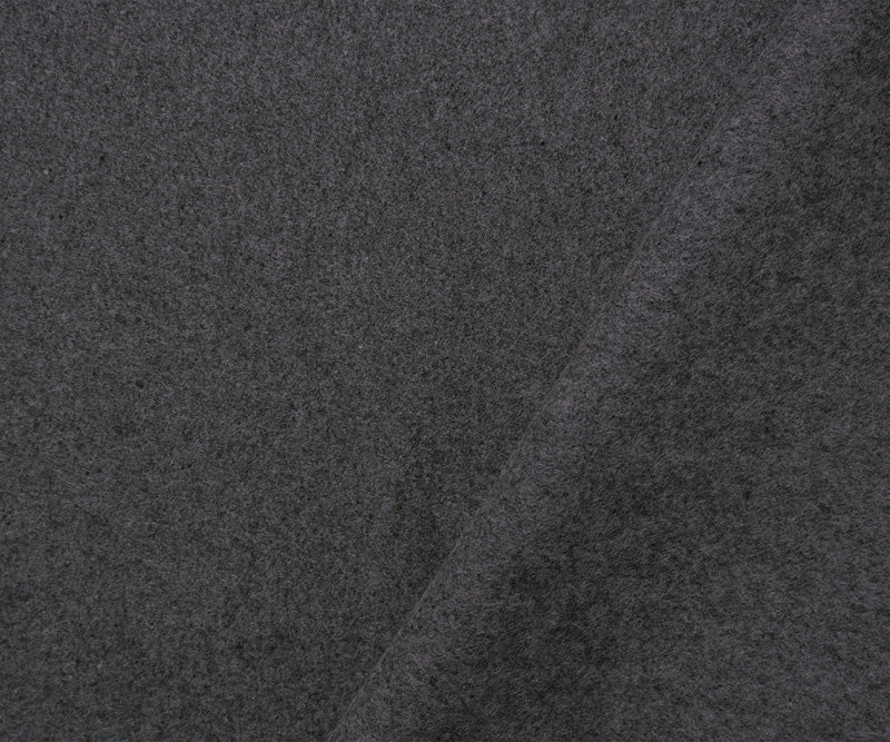 Heather Gray Wool Poly Double Brushed Woven Coating Fabric