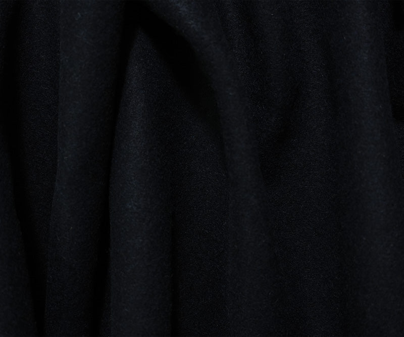 Deep Navy Blue-Black Wool Double Woven Coating Fabric