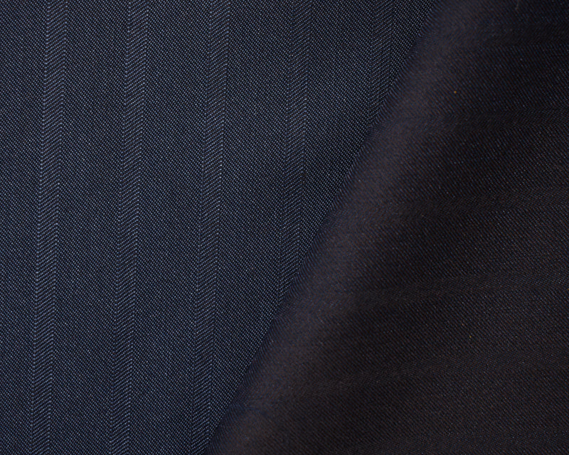 Blue Wool Poly Herringbone Twill Woven Shirting Fabric