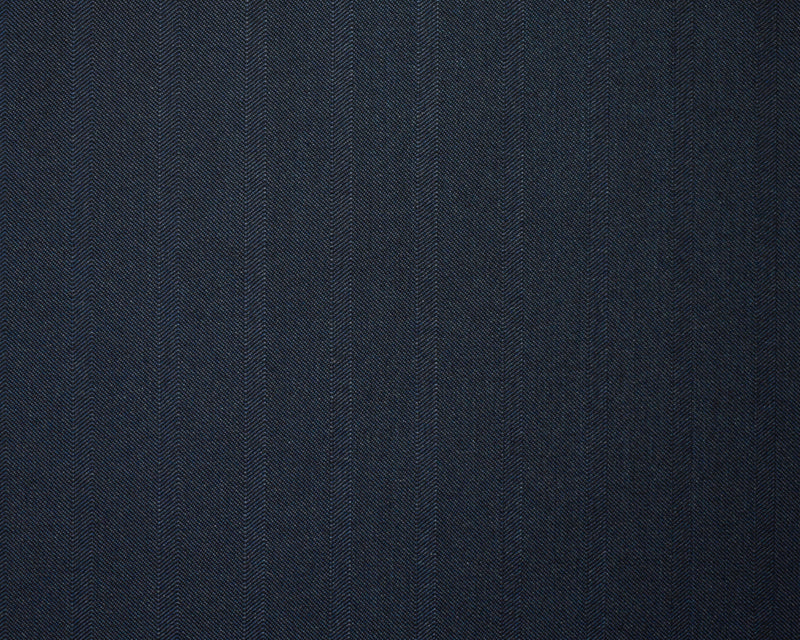 Blue Wool Poly Herringbone Twill Woven Shirting Fabric