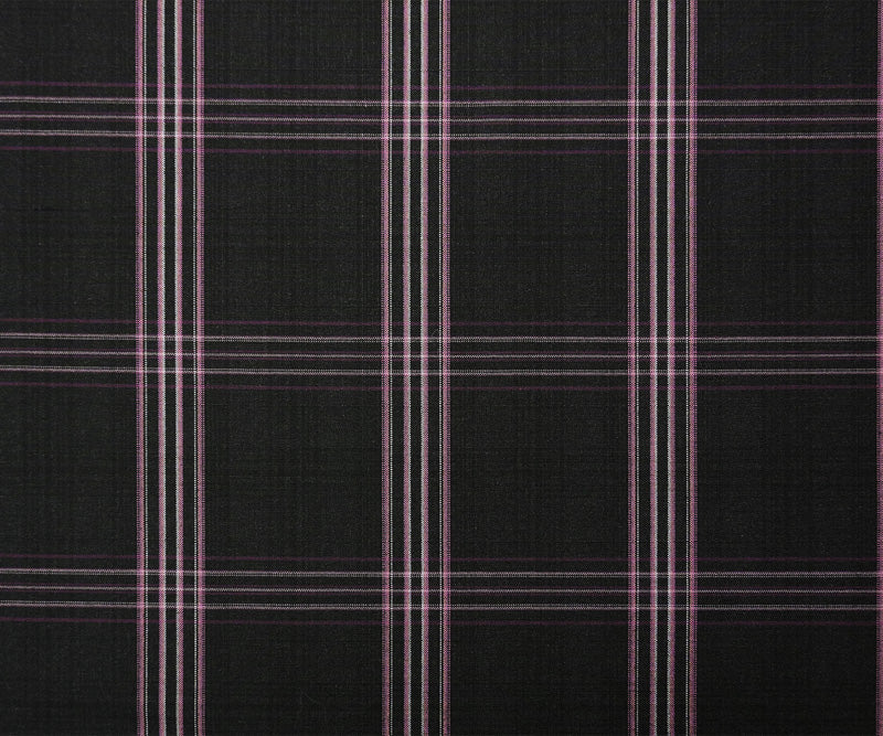 Black-Purple-Multi Wool Poly Plaid Japanese Woven Suiting Fabric