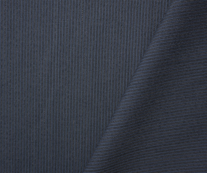 Blue-Multi Poly Wool Stripe Japanese Woven Shirting Fabric