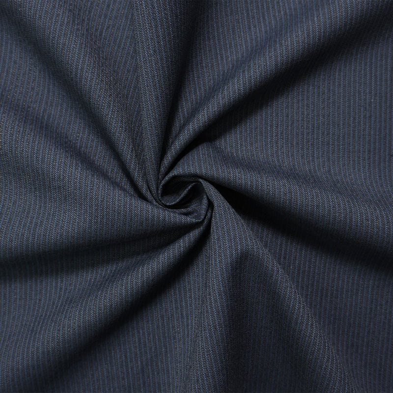 Blue-Multi Poly Wool Stripe Japanese Woven Shirting Fabric