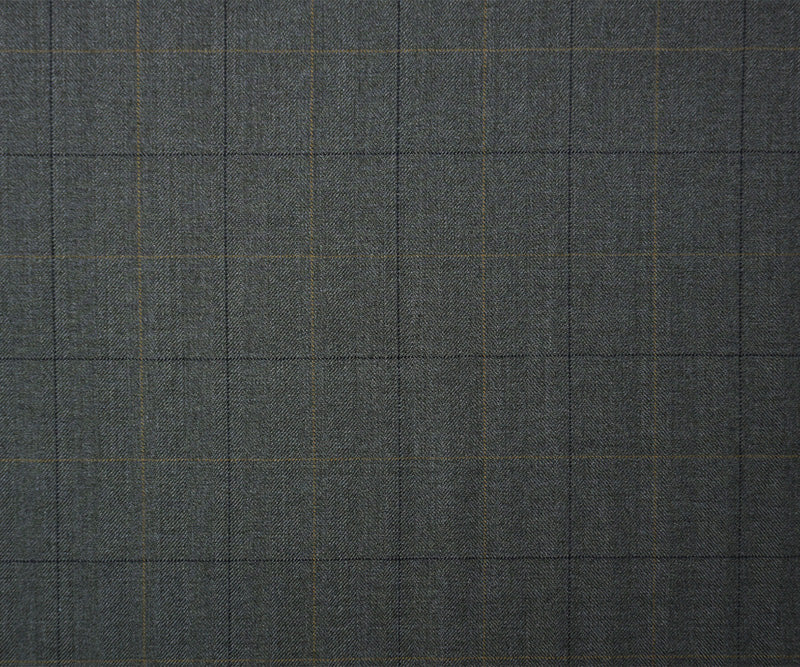 Gray-Multi Poly Wool Check Twill Woven Suiting Fabric