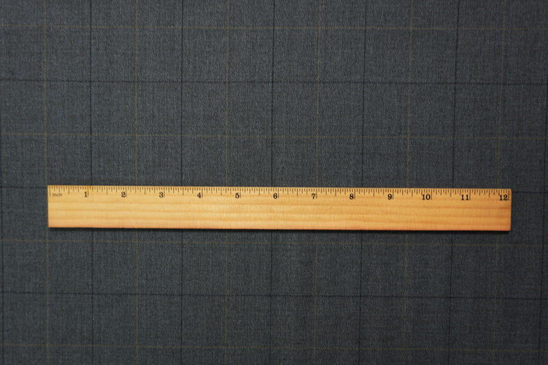 Gray-Multi Poly Wool Check Twill Woven Suiting Fabric