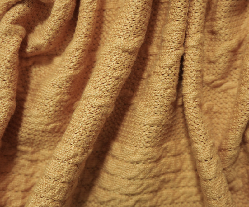 Yellow Poly Cable Sweater Knit Fabric