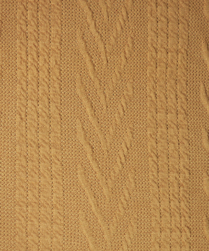 Yellow Poly Cable Sweater Knit Fabric