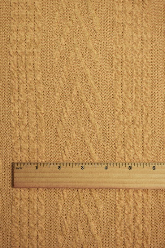 Yellow Poly Cable Sweater Knit Fabric