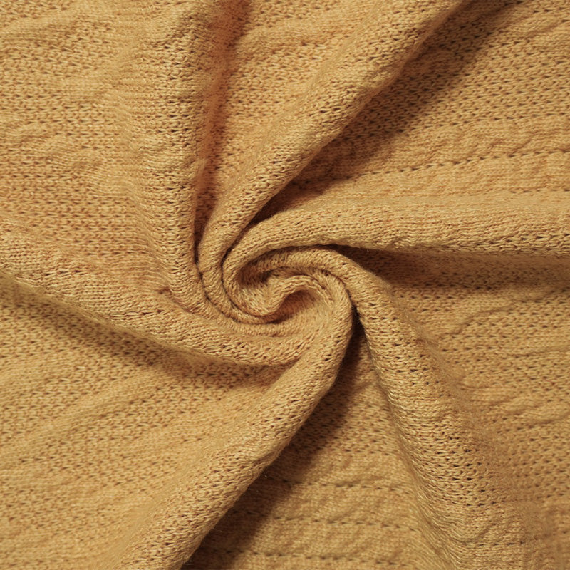 Yellow Poly Cable Sweater Knit Fabric