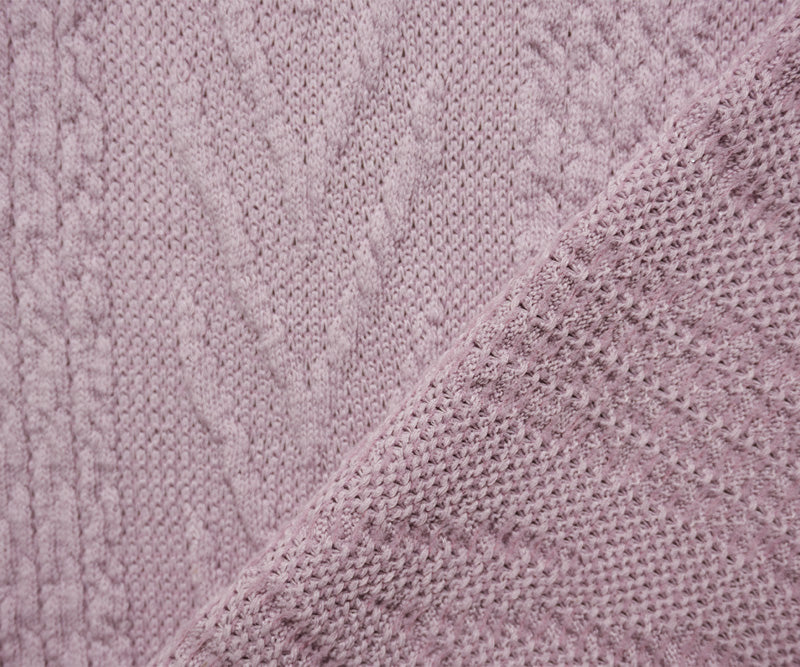 Pastel Purple Poly Cable Sweater Knit Fabric