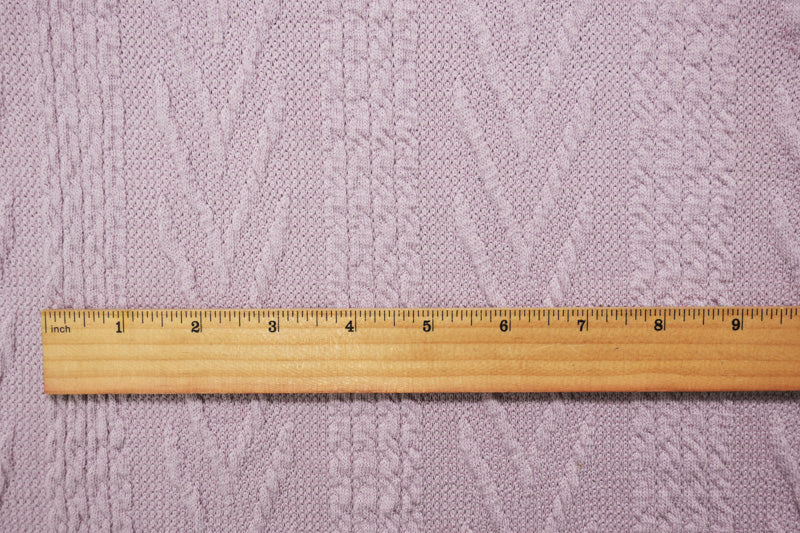 Pastel Purple Poly Cable Sweater Knit Fabric