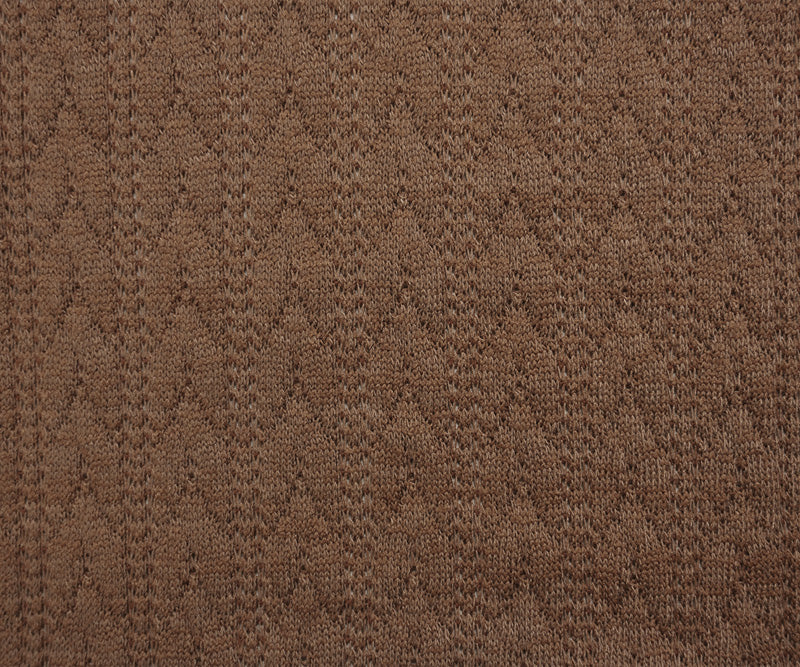 Cream Brown Poly Cable Sweater Knit Fabric