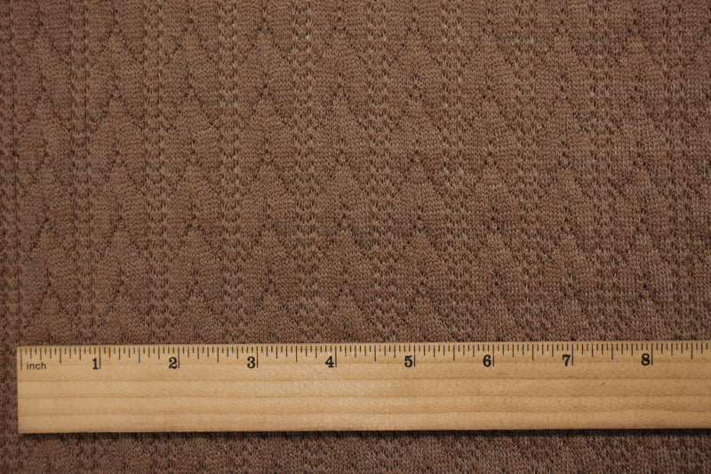 Cream Brown Poly Cable Sweater Knit Fabric
