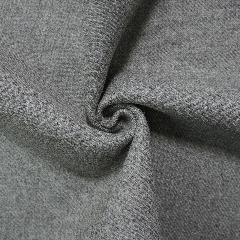 Gray Wool Poly Reversible Twill Double Woven Coating Fabric