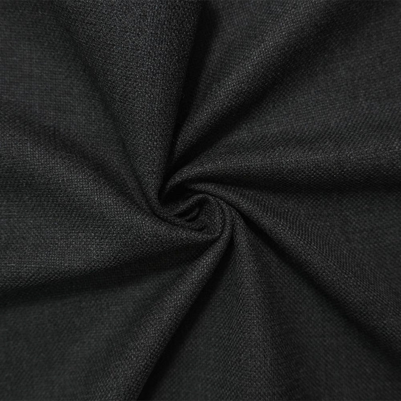 Black Wool Poly Solid Woven Shirting Fabric