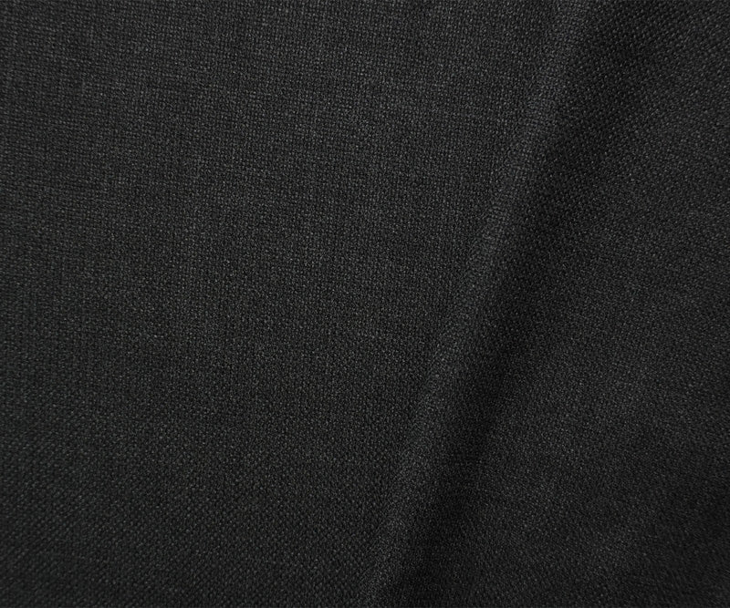 Black Wool Poly Solid Woven Shirting Fabric