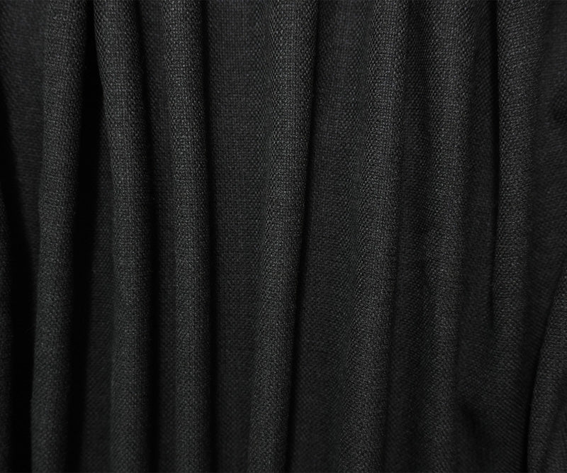 Black Wool Poly Solid Woven Shirting Fabric
