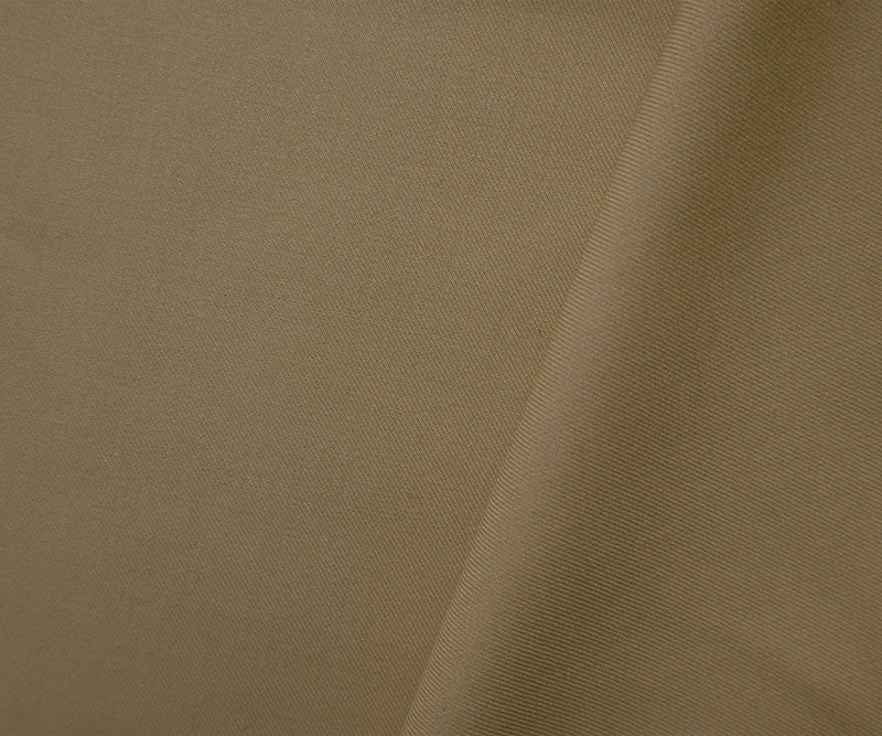 Tan Beige Wool Poly Stretch Solid Twill Woven Suiting Fabric