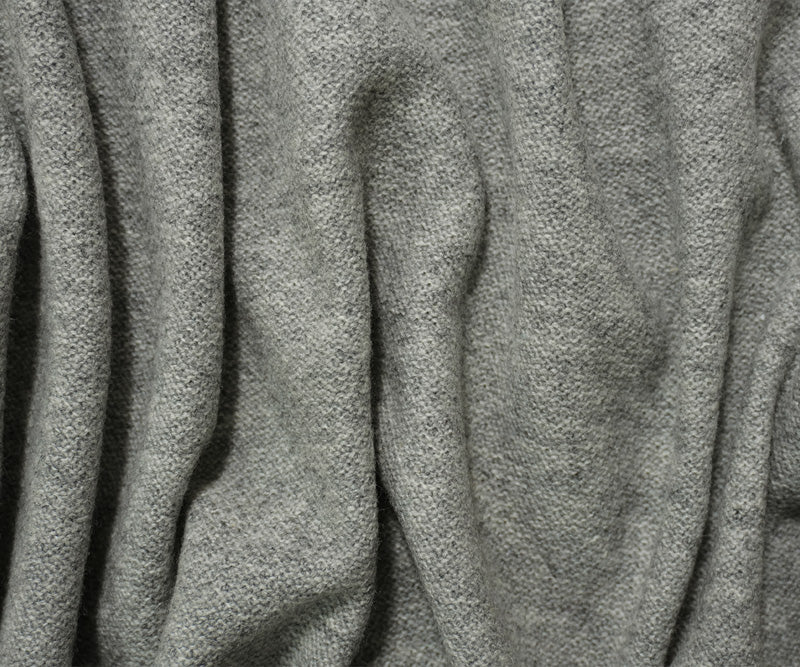 Heather Gray Wool Poly Jersey Knit Fabric