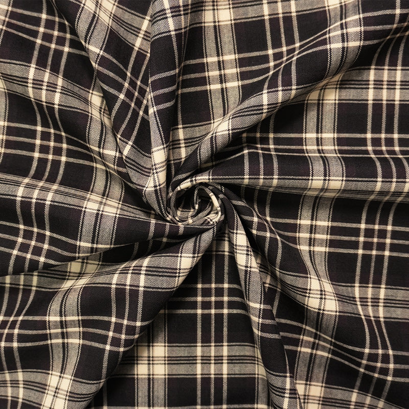 Brown-Multi Wool Plaid Woven Shirting Fabric
