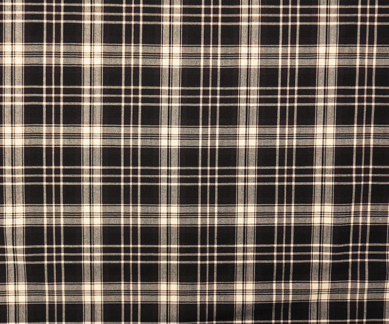 Brown-Multi Wool Plaid Woven Shirting Fabric