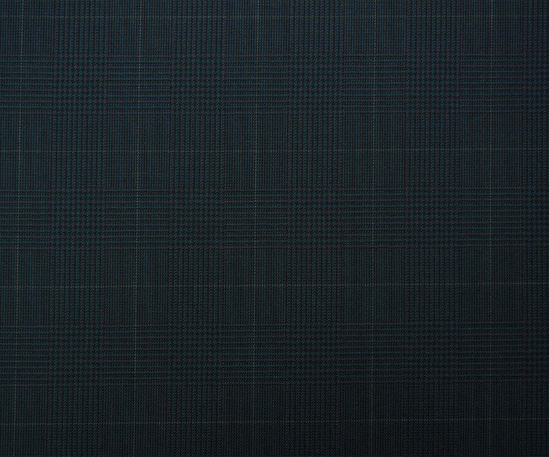 Teal-Multi Wool Poly Plaid Twill Japanese Woven Suiting Fabric