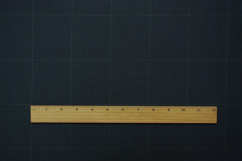 Teal-Multi Wool Poly Plaid Twill Japanese Woven Suiting Fabric