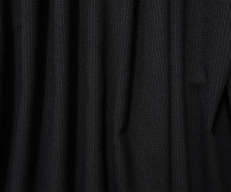 Deep Blue Wool Cotton Stripe Woven Jacketing Fabric
