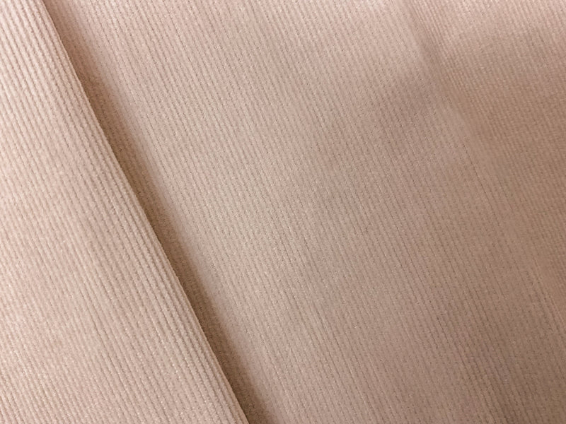 Beige Cotton Spandex Stretch Solid Pinwale Corduroy Woven Fabric