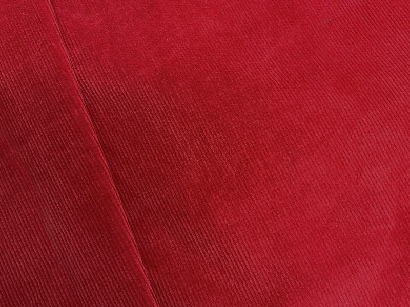 Red Cotton Spandex Stretch Solid Pinwale Corduroy Woven Fabric