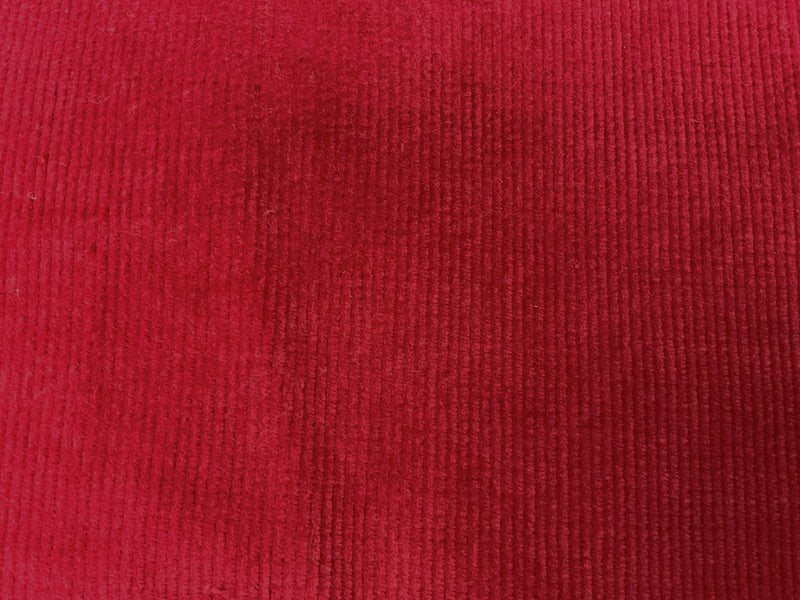Red Cotton Spandex Stretch Solid Pinwale Corduroy Woven Fabric