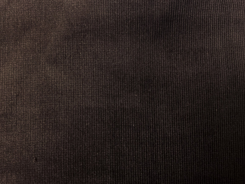 Dark Brown Cotton Stretch Solid Pinwale Corduroy Woven Fabric