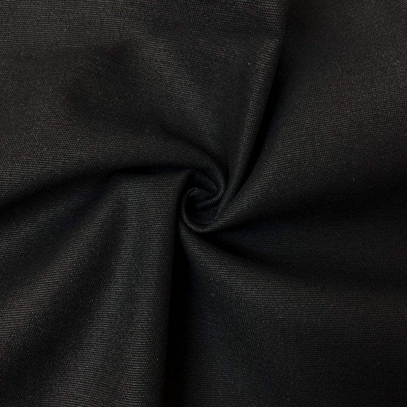 Dark Black Cotton Spandex Stretch Solid Chino Twill Woven Fabric