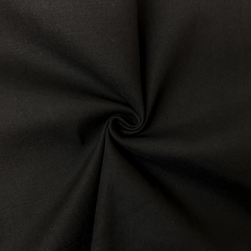 Black Cotton Spandex Stretch Solid Chino Twill Woven Fabric