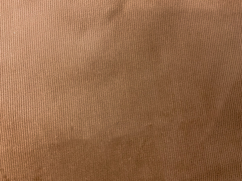 Brown Cotton Spandex Stretch Solid Pinwale Corduroy Woven Fabric
