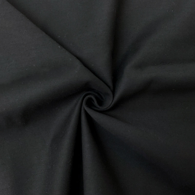 Black Cotton Solid Twill Sateen Woven Fabric