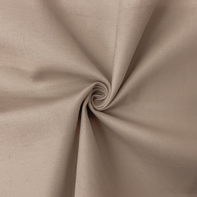 Beige Cotton Spandex Stretch Solid Chino Twill Woven Fabric
