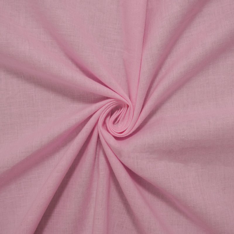 Pink Cotton Solid Printed Voile Woven Fabric
