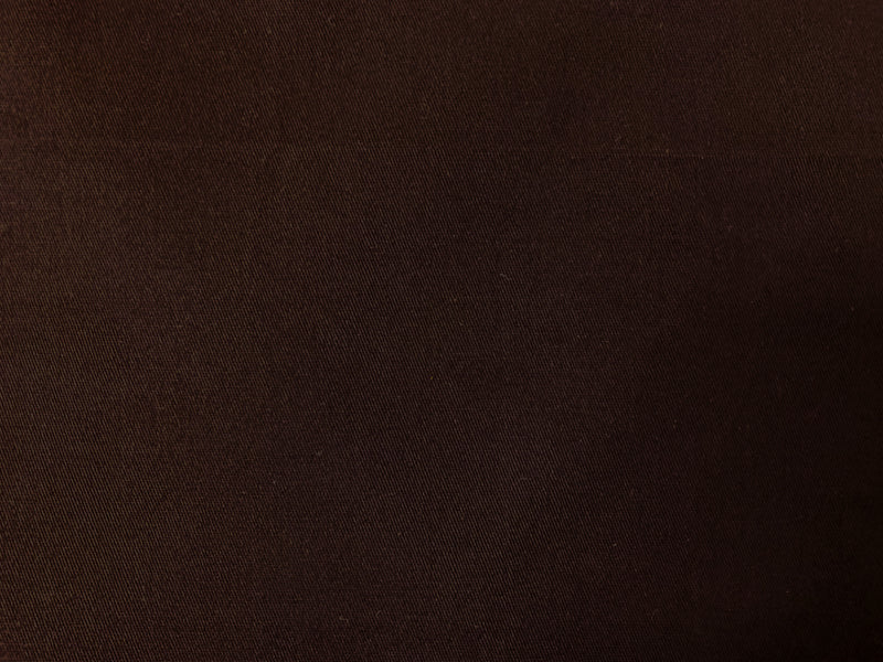Dark Brown Cotton Spandex Stretch Solid Chino Twill Woven Fabric