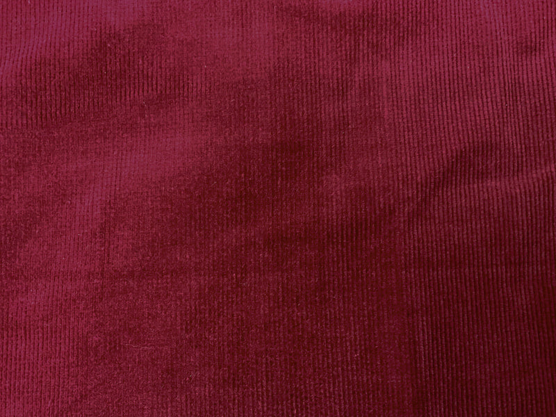 Red Cotton Spandex Stretch Solid Pinwale Corduroy Woven Fabric
