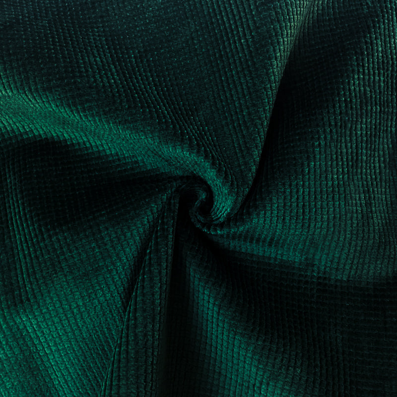 Green Cotton Spandex Stretch Check Corduroy Woven Fabric