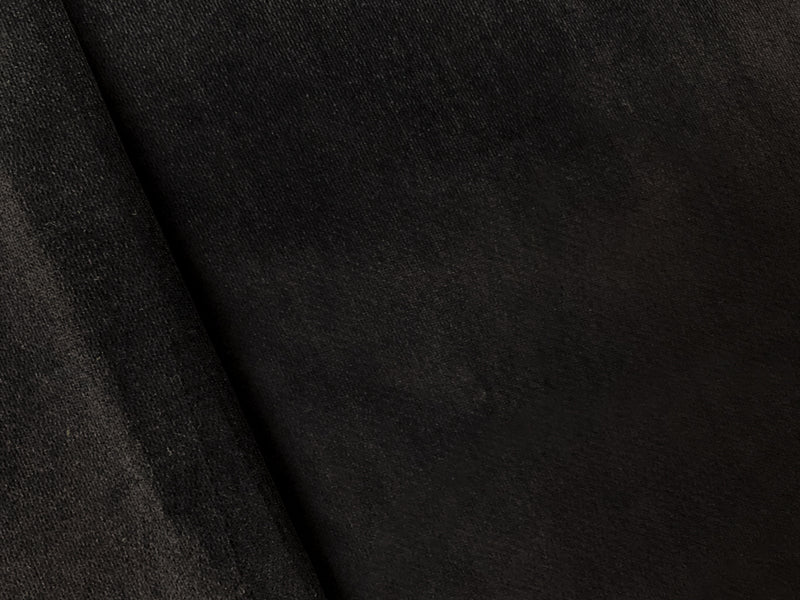 Black Cotton Stretch Solid Featherwale Corduroy Woven Fabric