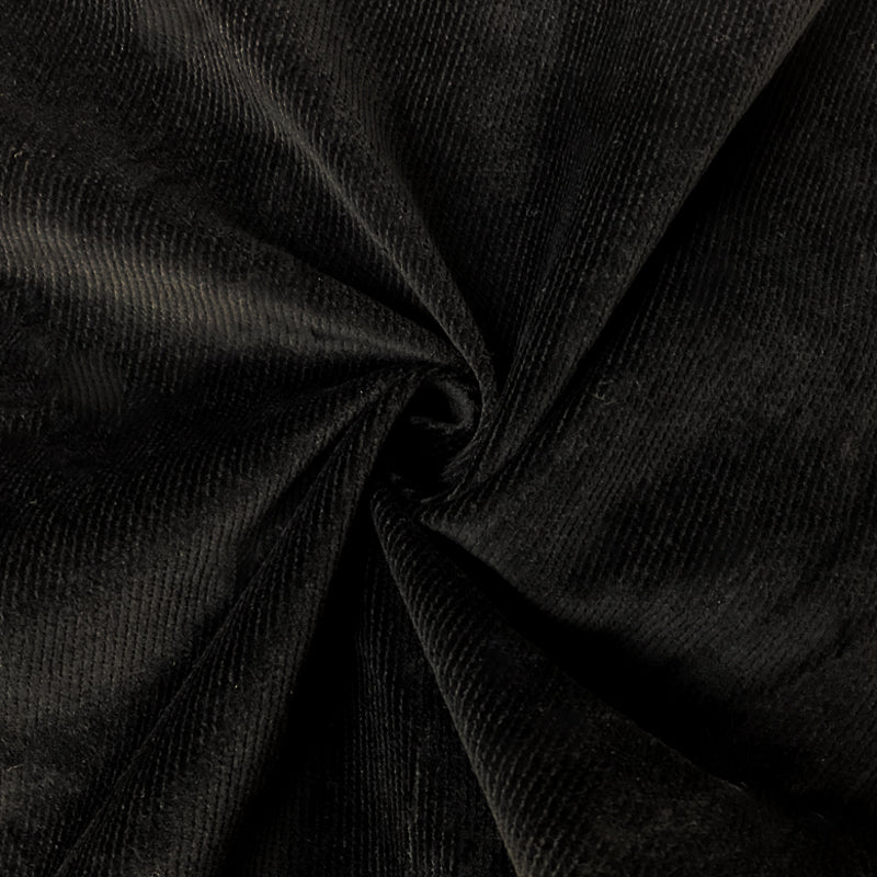 Black Cotton Twill Corduroy Woven Fabric