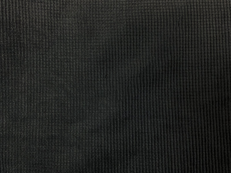 Black Cotton Spandex Stretch Check Corduroy Woven Fabric