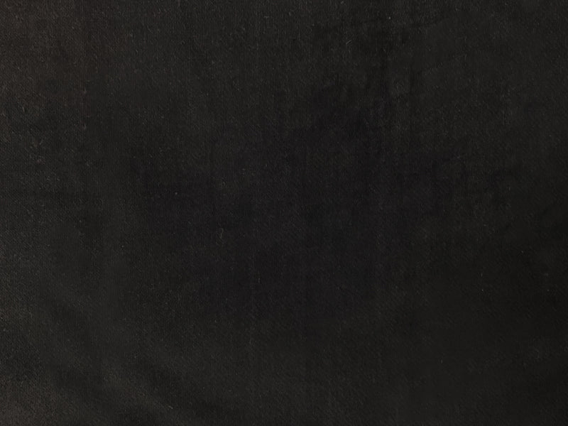Black Cotton Stretch Solid Featherwale Corduroy Woven Fabric