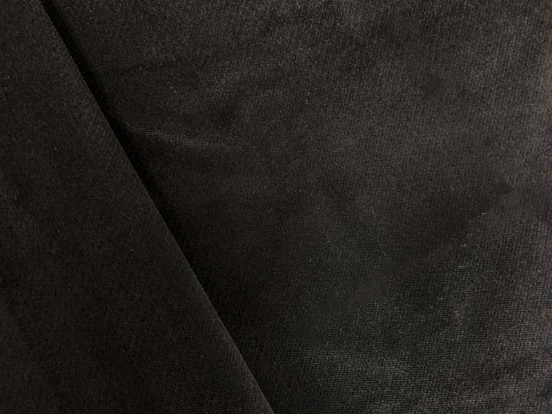 Black Rayon-Cotton Spandex Stretch Solid Velvet Woven Fabric