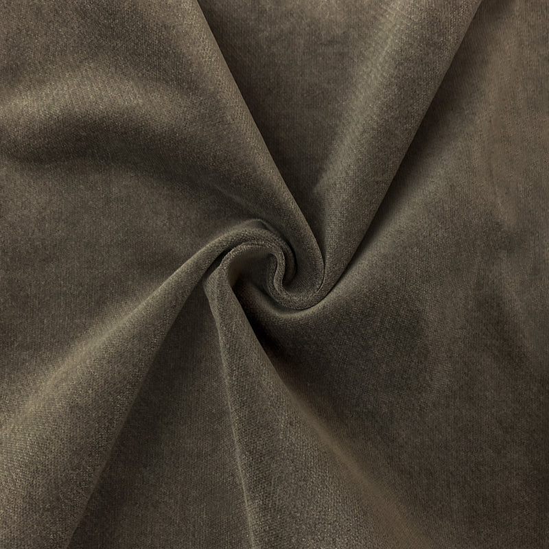 Taupe Brown Cotton Spandex Stretch Solid Velveteen Woven Fabric