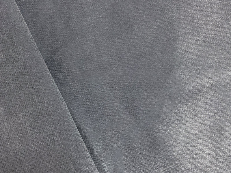 Gray Rayon Spandex Stretch Solid Velvet Woven Fabric