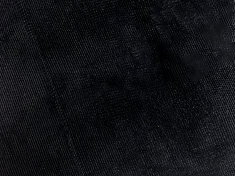 Black Cotton Solid Pinwale Corduroy Woven Fabric