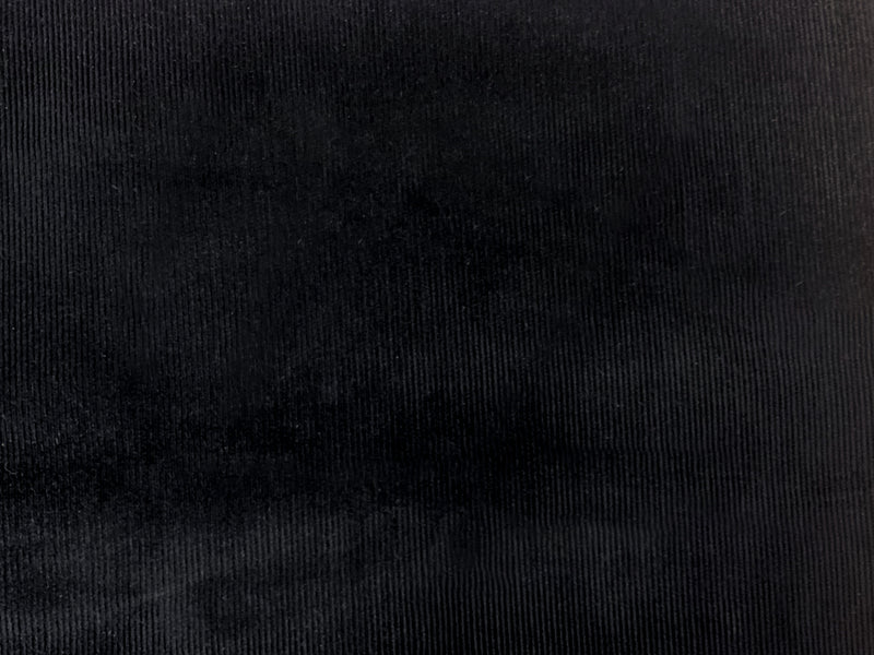Black Cotton Solid Pinwale Corduroy Woven Fabric